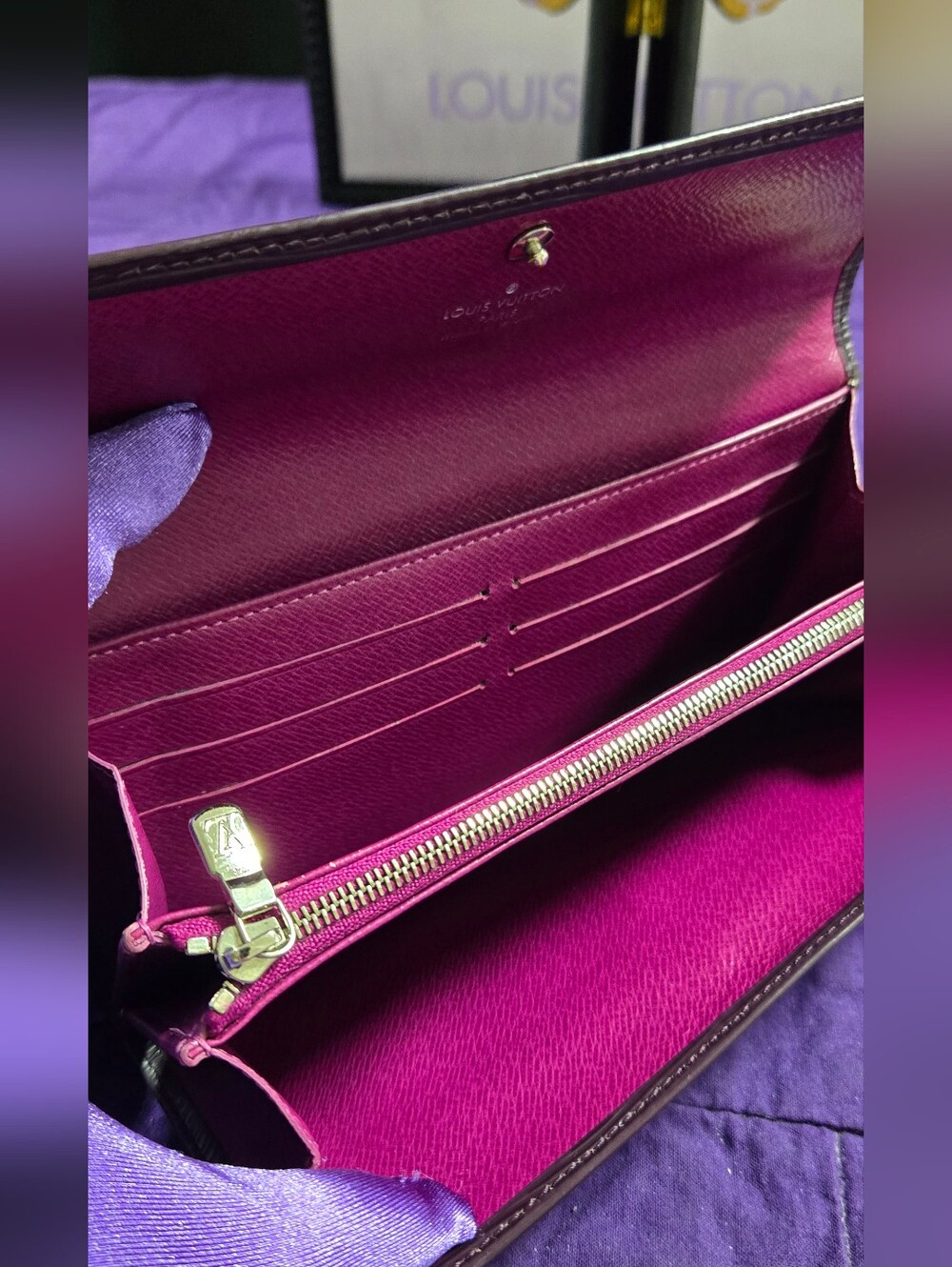 Louis Vuitton Plum Epi Leather Clutch Wallet - Picture 13 of 15